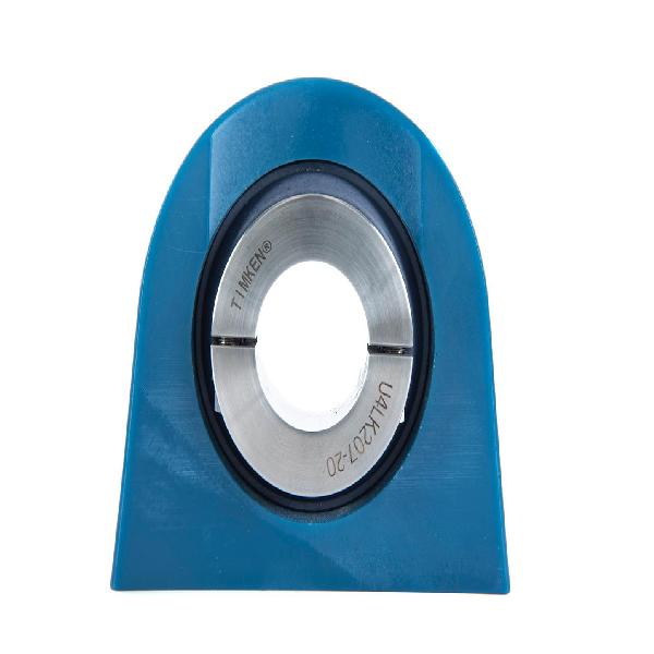 Tapped Base Plain Bearing Unit, 3/4 Inch Inside Diameter, Locking Sleeve, Poly Bearing, Blue Polymer Housing