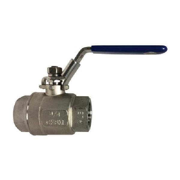 Ball Valve, 2-Piece, 3/4 Inch Nominal, 1000 psi WOG, 125 psi WSP, -60 to 450 °F, Full Port, Media: Cold Water, Oil, Gas and Saturated Steam, ASTM A351 CF8M 316 Stainless Steel Ball, ASTM-A351 CF8M 316 Stainless Steel Body, AISI 316 Stainless Steel Stem/Reinforced PTFE Seat Trim, RPTFE Seal/Thrust Washer/Plastic Cover
