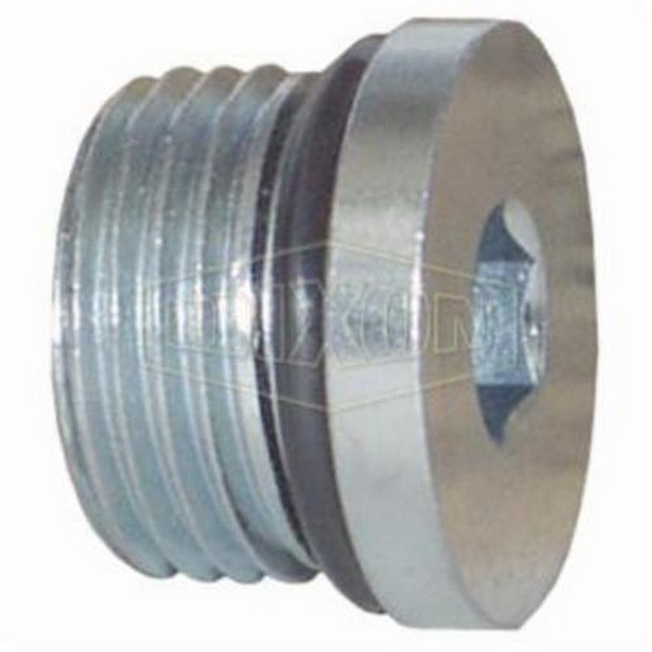 Pipe Plug, Hex Head Hollow, 7/8-14 Nominal, Male SAE O-Ring Boss™, 3500 psi, Steel, Zinc Plated, Domestic