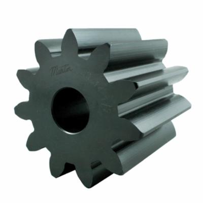 Stock Spur Gear, External Tooth Reborable, 1.313 to 2.25 Inch Bore, 5 Inch Outside Diameter, 13 Teeth, 3 Diametral Pitch, 4.333 Inch Pitch Diameter, 3 Inch Face Width, A Hub, 3 Inch Overall Length, 14.5° Pressure Angle, Steel