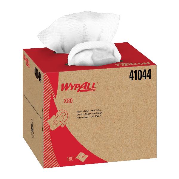 Cleaning Wiper, Series: X80, 16.8 x 12.5 in, 160 Sheets Capacity, White, Hydroknit*