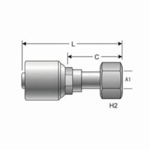 Hydraulic Coupling, Straight, Series: G25, 6.4 mm x M16x1.5 Nominal, Hose x DIN 24 °Female Cone Swivel, 19 mm Nut Hex, 54.4 mm Length, Steel, Import