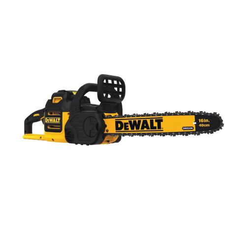 Chain Saw, Brushless, Bare Tool, 0.043 in, 16 in, 3/8 in Pitch, 7500 RPM, Oregon, 40 V, Lithium-Ion Battery, 4 Ah Battery, Black/Yellow