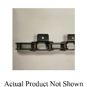 Attachment Chain, Double Pitch Standard, 1/2 in Pitch, 0.156 in Pin Dia, 0.312 in Roller Dia, 0.312 in Roller Width, 0.472 in Plate Height, 0.06 in Plate Thickness, 1 Strand, 3120 lb Tensile, 10 ft Overall Length, Carbon Steel