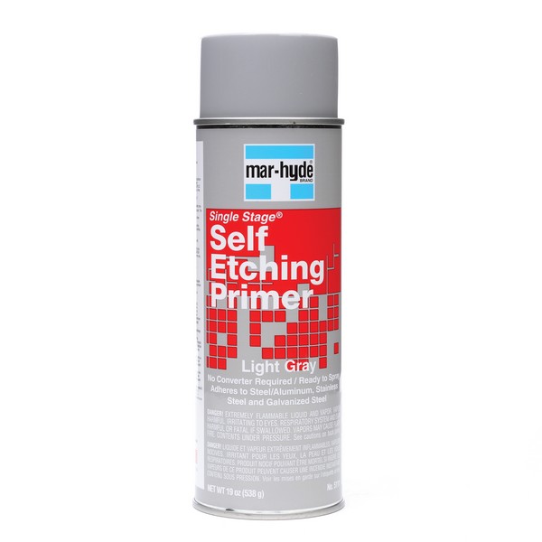 Self-Etching Primer, Series: Single Stage®, 19 oz Container, Aerosol Can Container, Liquid Form, Light Gray