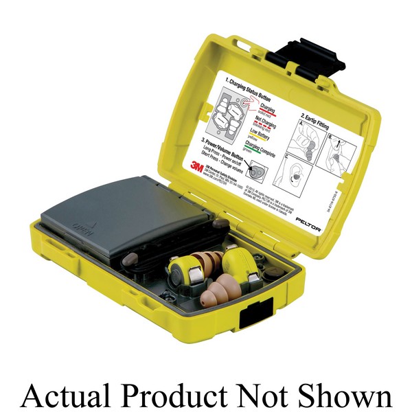 Level Dependent Earplug, Series: LEP-200, Hi-Viz Yellow, Micro USB Charging Port Auxiliary Input, Lithium-Ion Battery