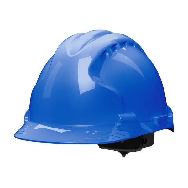 Hard Hat, Series: MK8 Evolution®, Unisex, Fits Hat Size: 6-5/8 to 8 in, Blue, HDPE Shell/Expanded Polystyrene Liner, Polyester Strap Suspension, Class E, Type II