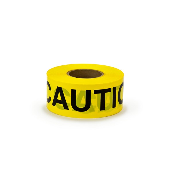 Barricade Tape, Above Ground, Series: 300, Legend: CAUTION, Yellow, 3 Inch Width, 1000 ft Length, 3 mil Thickness, Polyethylene Film