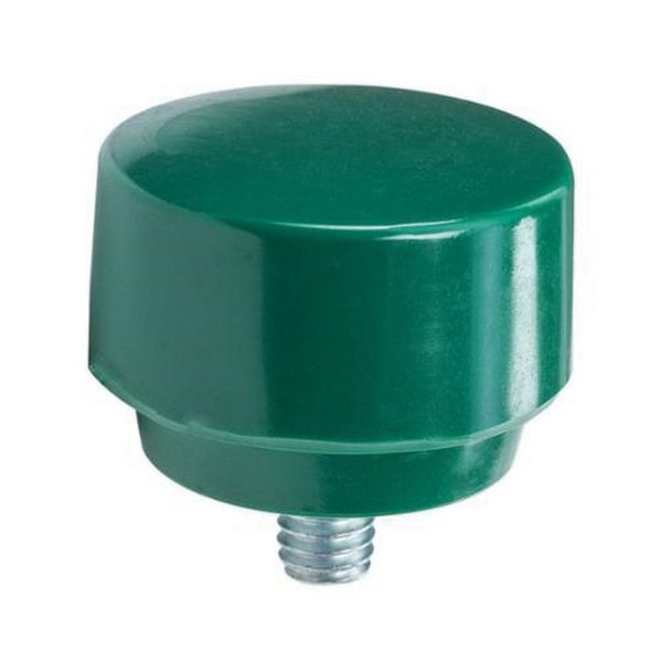 Surface Protective Hammer Tip, 2 in Tip Dia, Plastic Tip, Tough Hardness, Fits Hammers: Soft Face Hammer, Green