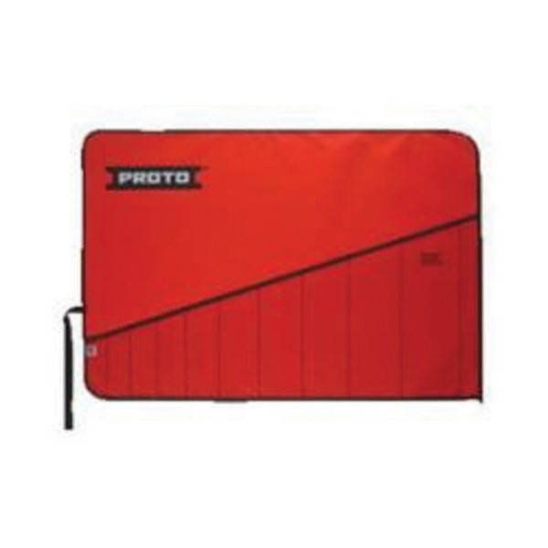 Tool Pouch, 10 Pocket, Canvas, Red, 11-11/16 in L x 10 in W x 13/32 in H