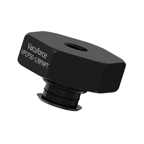 Cup Fitting, Type E, Series: VFCF, For Use With: VFB50-2, VFBL50-2, VFF50-2 and VFBL40-2 Vacuum Suction Cups, M5 x 1/8 in FNPT, Aluminum, Hard Anodized
