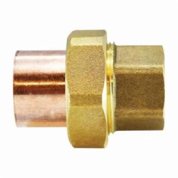 Union, Lead Free, Series: WC-407, Union Fitting/Connector, 1/2 Inch Nominal, Solder End Style, 500 psi at 100° Pressure, 32 to 200 °F, ASTM B 88/ASTM B 306/A 306/Alloy C12200 Copper, Domestic