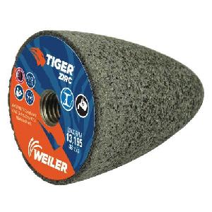 Grinding Cone, Portable, Series: T16, 2-3/4 in Diameter Maximum, 3 1/2 in Head Thickness, 20 Grit, ZA20S Grade, 5/8-11 Center Hole, Synthetic Resin Bond, Type 16/Round Tip Shape, 5/8-11 UNC Thread, 13195 RPM Maximum, Zirconia Alumina Abrasive