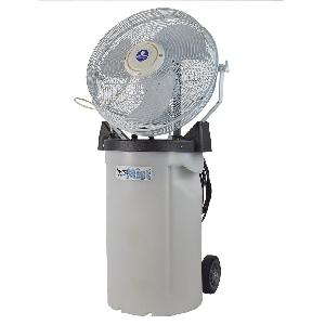 Misting Fan, 1-Phase, 1400/1800/2200 cfm, 1/4 hp, 250 W Power, 115 VAC, 2.2 A, 60 Hz Frequency, 3 Speed, 3 Blades, 13 cfm/W Air Flow Efficiency, Direct Drive Control, Aluminum Blade, Powder Coated Steel Housing Material, 25 ft Cord, 18 in Dia Dimensi