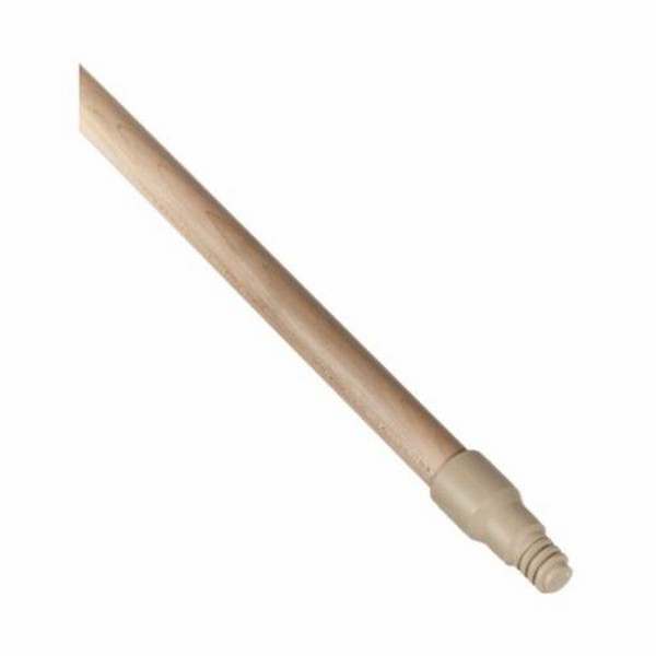 Mop Handle, Perma-Flex Tip, 15/16 in Dia, 60 in Length, Hardwood Handle/Plastic Tip, Natural, Clear Lacquered