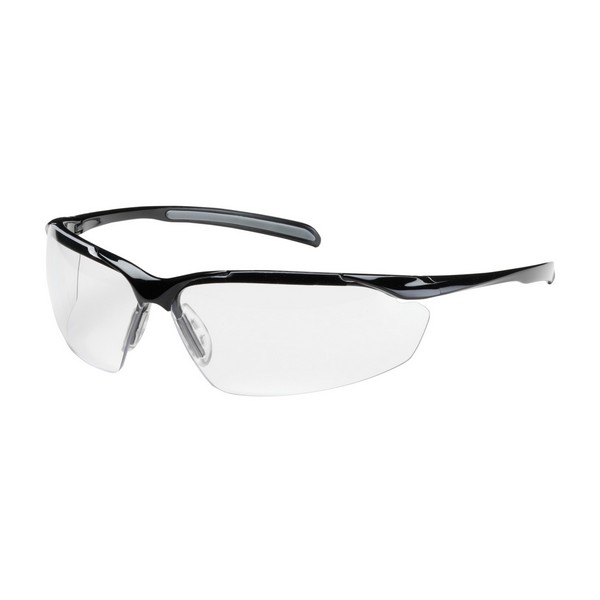 Protective Glasses, Dual Lens Lightweight, Series: Commander™, Universal, Anti-Fog/Anti-Scratch Lens Coating, Clear Lens, Semi-Rimless, Glossy Black Frame, Polycarbonate/EVA Frame, Polycarbonate Lens, 99.9 % UV Protection, Bayonet Temple, ANSI Z87.1+