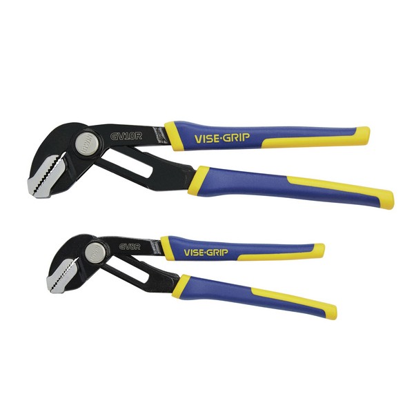 Plier Set, Groove Lock Pliers, 2 Piece, Nickel Chromium Steel, Blue/Yellow