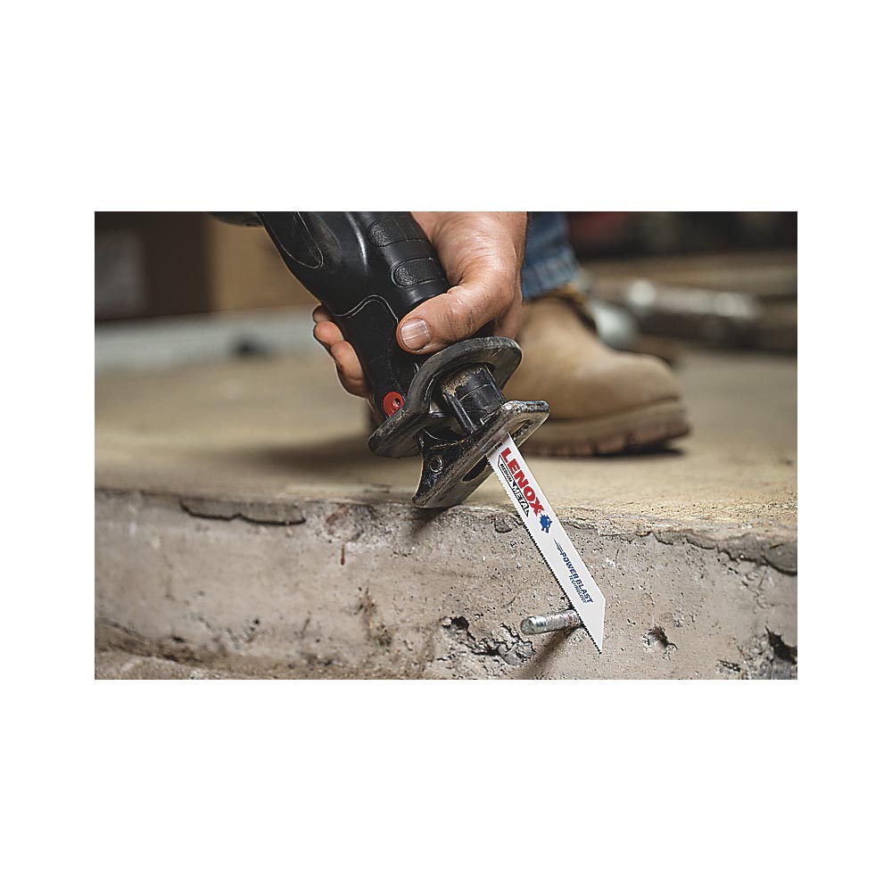 Reciprocating Saw Blade, 8 in Length, 3/4 in Width, 0.035 in Thickness, 24 TPI, Reinforced/Tuff Teeth, 1/2 in Tang, U-Shank Tang, HSS Cutting Edge, Bi-Metal Body, Applicable Materials: Metal