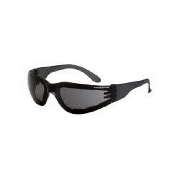 Protective Glasses, Lightweight, Series: Shield, Anti-Fog Lens Coating, Smoke Lens, Frameless Frame, Crystal Black Frame, Foam Lined Frame, Polycarbonate Lens, 99.9 % UV Protection, Specifications Met: ANSI Z87.1+, CSA Certified