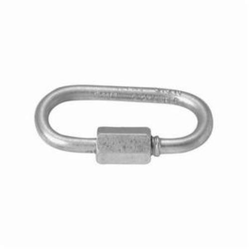 Quick Link, 1/4 in, 2.31 in Overall Length, 880 lb, 0.34 in Snap Opening, 0.24 in Stock Thickness, Steel, Zinc Plated, 0.58 in W