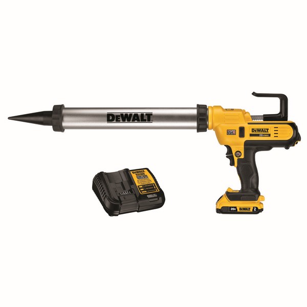 Caulk Gun Kit, Cordless Full Barrel Frame, Bare Tool/Kit: Kit, 20 oz Capacity, 21 in/min Application Speed, 20 V, Lithium-Ion Battery, 2 Ah Battery, T-Handle Handle, Variable Speed Control, 24 in L Dimensions