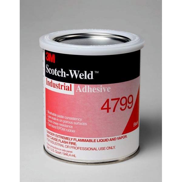 Industrial Adhesive, Quick-Drying, Can Container, 1 qt Container, Rubber Base
