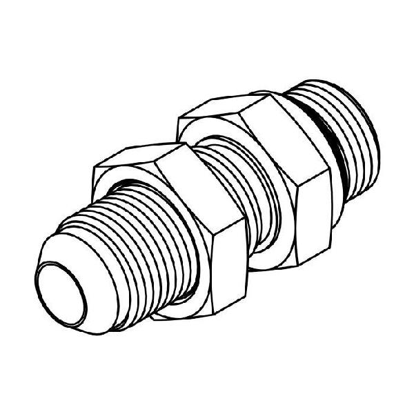 Bulkhead Adapter, Straight, Series: 2709-LN, 9/16-18 Nominal, 37 deg Male JIC x Male O-Ring End Style, Steel