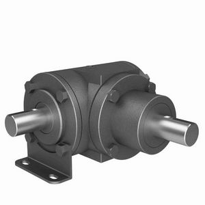 Bevel Gear Reducer, 1.47:1 Gear Ratio, 6.1 HP, Shaft Input, Shaft Output, 1 Inch Diameter x 1-3/4 Inch Length Input, 1 Inch Diameter Output, 1190.5 RPM Output Maximum Speed, 1750 RPM Input Maximum Speed, 330 in-lb, 6-1/8 Inch Centre Distance, 1/4 x 1/8 Inch Input Keyway, Surface Mount, Cast Iron