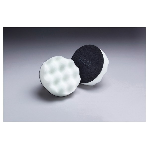 Buffing Pad, Regular, Hook and Loop Attachment, 3 Inch Overall Diameter, 12000 RPM Maximum, Foam Pad, White