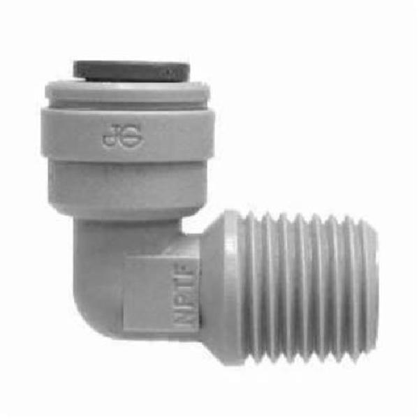 Fixed Elbow, Fitting/Connector Type: 90° Elbow, 3/8 Inch Nominal, Push-In x MIP, 0 to 150 psi, 33 to 140 °F, Plastic