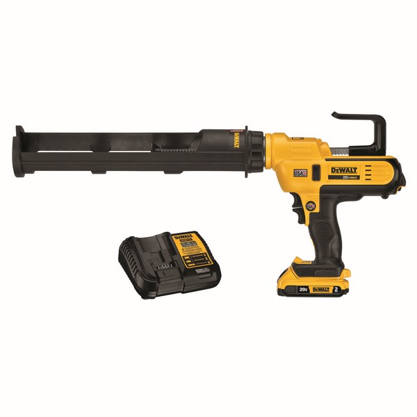 Adhesive Gun Kit, Cordless, Bare Tool/Kit: Kit, 29 oz Capacity, 21 ipm Application Speed, 20 VDC, Lithium-Ion Battery, 2 Ah Battery, T-Handle Handle, Variable Speed/Trigger Control, 25 in L