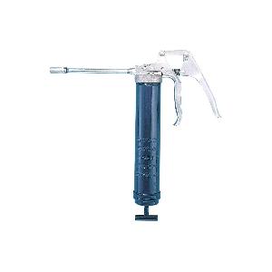Grease Gun, 14.5 oz Cartridge, 6000 psi Operating, Rigid Pipe Outlet, 15-1/2 in Tool Length, Metal Tube, Blue Tube, Pistol Grip Handle