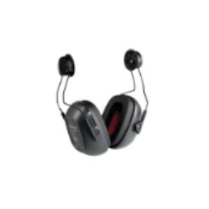 Earmuff, Mid Level, Series: 100, 24 dB Noise Reduction Rating, Black, Hard Hat Mounted Band Position, ABS/Foam/Fabric, ANSI S3.19-1974 Specifications Met