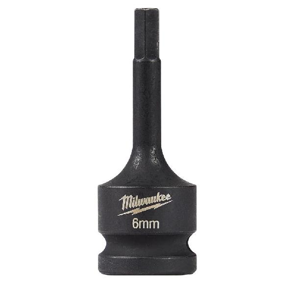 Lineman's Socket Driver Bit, Impact Rated: Yes, Measurement System: Metric, Square Drive, 1/2 in Drive, Hex Bit, 6 mm Bit, Steel