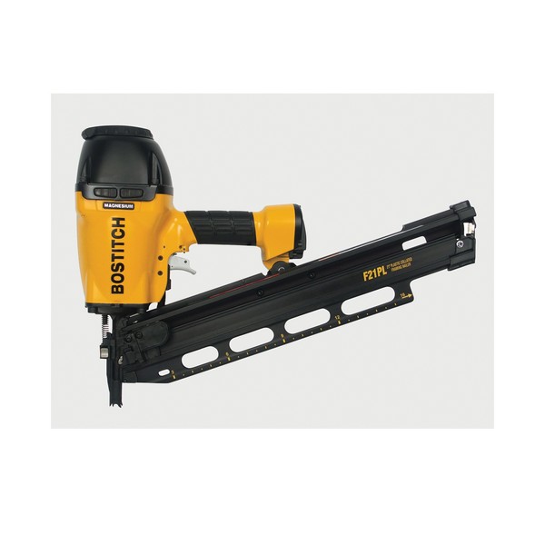 Framing Nailer, Pneumatic Round Head, Tool/Kit: Tool, 0.113 to 0.162 Inch Diameter x 2 to 3-1/2 Inch Length Fastener, Plastic Collation, 21 °Collation, 60 Magazine, Bottom Load Loading, Contact/Sequential Actuation Trigger, Non-Marring Tip, 8.7 cfm Air Flow
