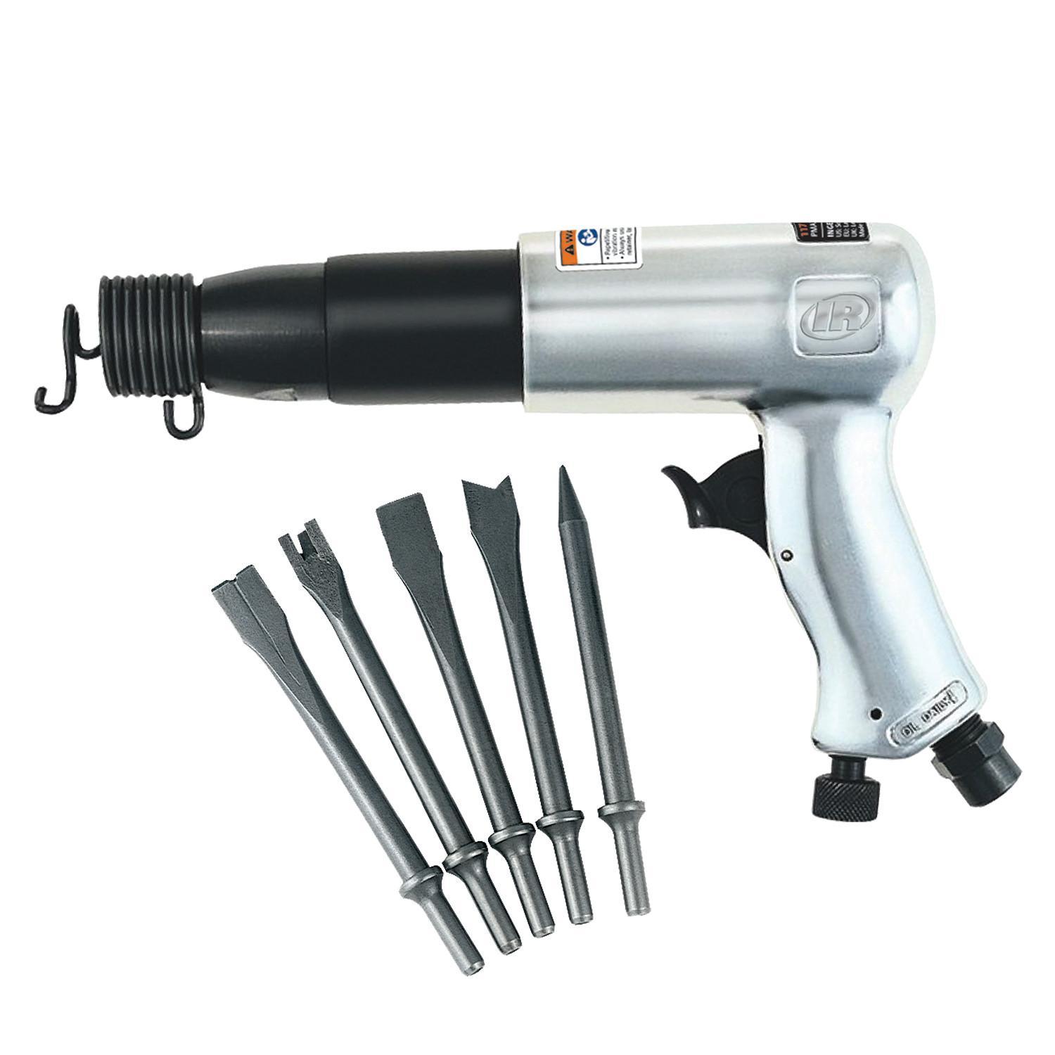 Air Hammer, Tool/Kit: Bare Tool, Standard, 0.69 in Bore, 2000 bpm Blows per Minute, 3.5 in Stroke Length, 14 cfm Air Flow, 1/4 in NPT Air Inlet, 3/8 in Minimum Hose, Alloy Steel Housing Material, Pistol Grip Handle