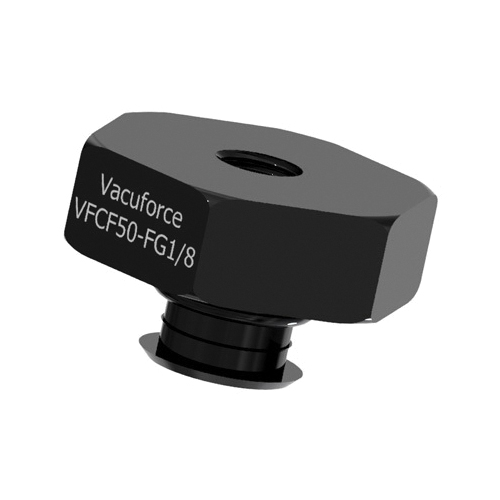 Cup Fitting, Type E, Series: VFCF, For Use With: VFB50-2, VFBL50-2, VFF50-2 and VFBL40-2 Vacuum Suction Cups, M5 x 1/8 in, Aluminum, Hard Anodized