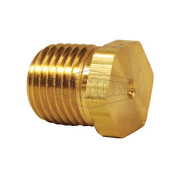 Plug, Lead Free Hex Head, Fitting/Connector Type: Plug, 1/4 Inch Nominal, MNPT, 9/16 Inch Hex, 0.63 Inch Length, 1000 psi, Solid Brass, -65 to 250 °F