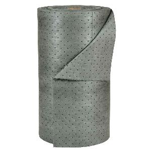Absorbent Pad, Heavyweight Perforated, 30 in Length, 30 in Width, 3 ply Thickness, 41 gal Absorption, Fluids Absorbed: Universal, Meltblown-Meltblown-Meltblown Polypropylene, Gray