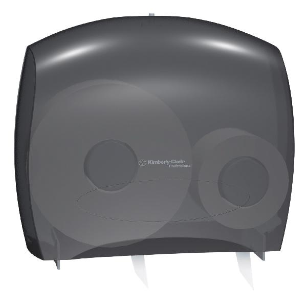 Bathroom Tissue Dispenser, Jumbo, Series: JRT Jr. ESCORT*, 13.88 in Overall Length, 16 in Overall Width, 5-3/4 in Overall Height, Wall Mounting, Plastic, Translucent Black Finish/Color, Domestic