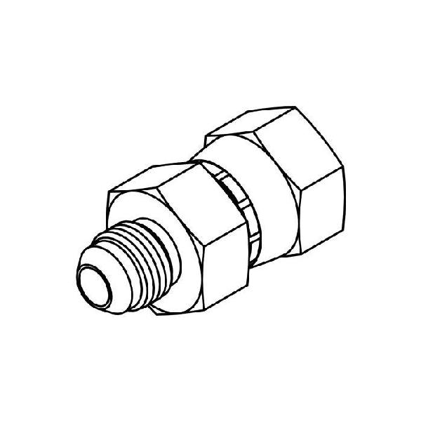 Extender, Straight, Series: 6504, 9/16-18 x 7/16-20 Nominal, 37 deg Male JIC x 37 °Female JIC Swivel End Style, Steel, Trivalent Chromate Plated, Silver