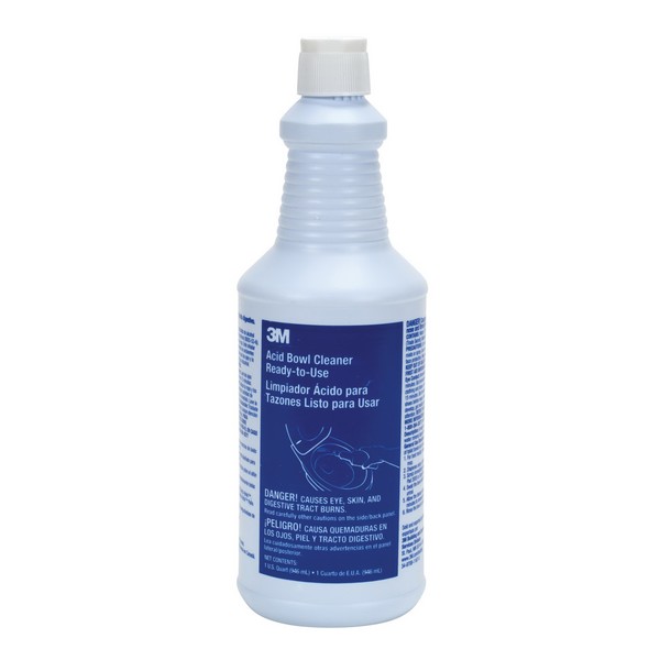 Acid Bowl Cleaner, Ready to Use, 1 qt Container, Flip Top Bottle Container, Liquid Form, Pleasant Strong Fragrance Odor/Scent, Milky Blue
