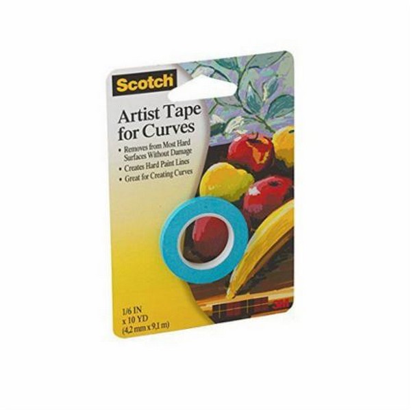 Artist Tape, Craft, 10 yd Length, 1/6 Inch Width, Natural