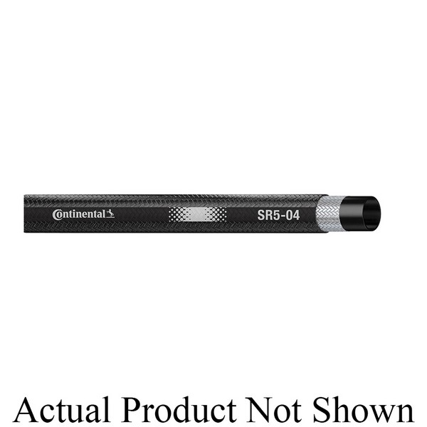 Hydraulic Hose, Medium Pressure, Series: SR5, 5/16 in Nominal, 0.68 in OD, 250 ft Length, 2250 psi Working, -40 to 212 °F, Impregnated Textile Braid Cover/Nitrile Tube, Black, Domestic