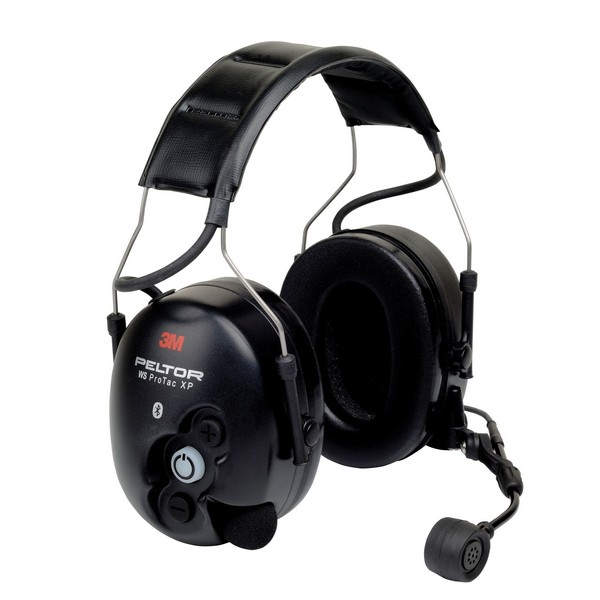 Headset, Bluetooth Headband, Series: WS™ ProTac XP, 27 dB Noise Reduction, Black, Bluetooth® Auxiliary Input, AA/Rechargeable NiMH Battery