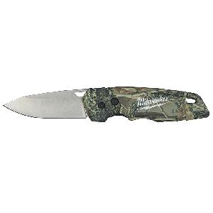 Camo Folding Knife, Lockable, 2.95 in Blade Length, Drop Point Blade, Stainless Steel Blade, Folding Handle, 4.65 in L Handle, Plastic Handle, 7-1/2 in L x 0.54 in W x 1.24 in H Dimensions