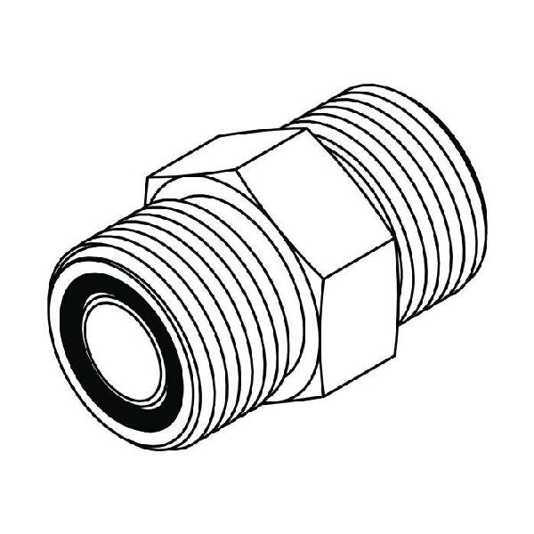 Union, Straight, Series: FF2403, 1-14 x 13/16-16 Nominal, Male O-Ring Face Seal End Style, Steel, Trivalent Chromate Plated, Silver