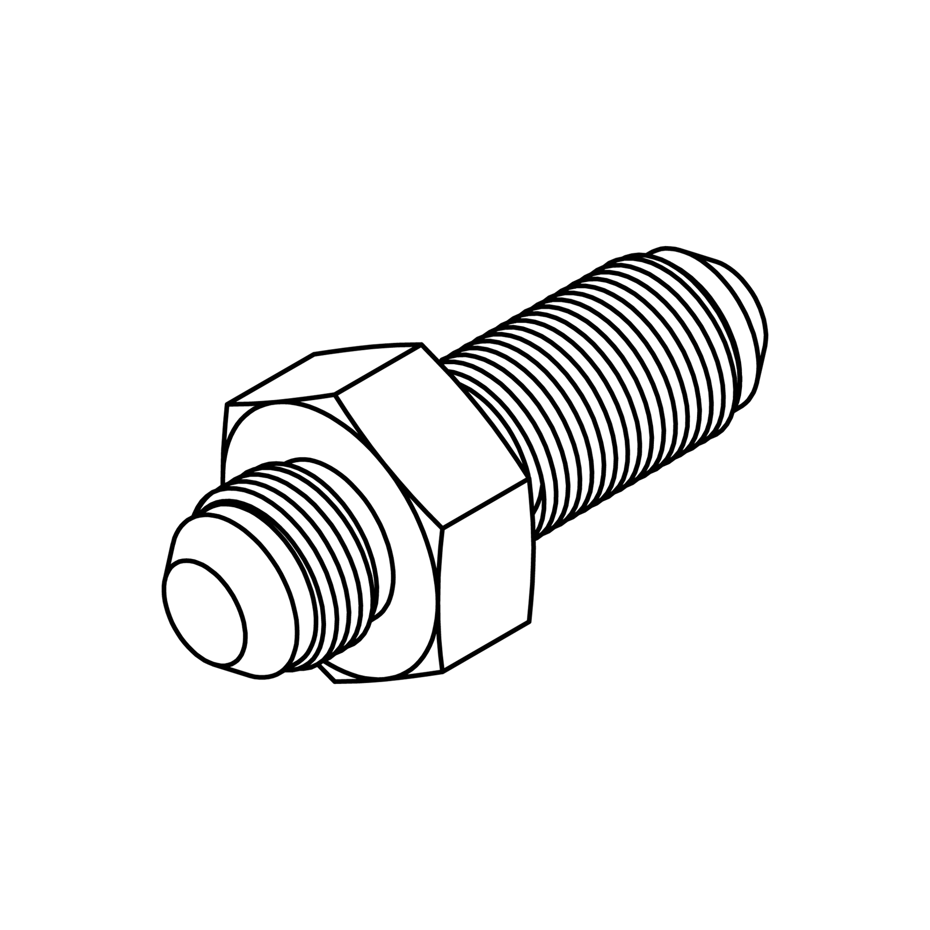 Hydraulic Adapter, Bulkhead, Series: 2700, 1 1/2 Nominal, Male JIC Flare End Style, 2.125 in Hex, 3.52 in Length, 3000 psi Pressure, Steel, 3.52 in L Dimensions