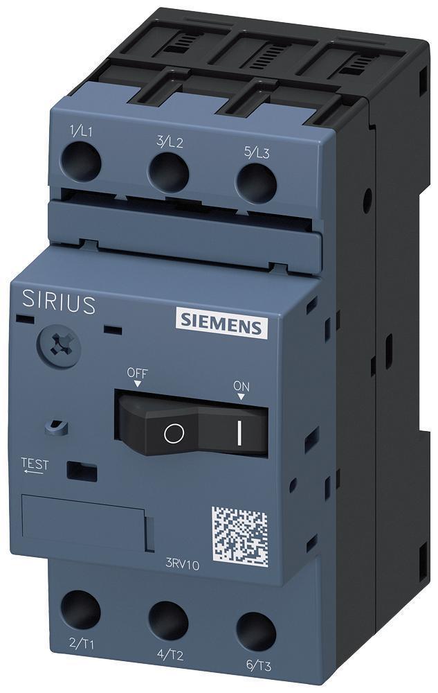 Motor Protection Circuit Breaker, 690 VAC, 0.18 to 0.25 A, 0.12 kW Power, 50/60 Hz Frequency, 100 kA Interrupt, 3RV1/S00 Frame, Thermal/Magnetic Trip, 3 Pole, 3 ph, Screw Connection, IP20 Enclosure, DIN Rail Mounting, -20 to 60 °C, 90 mm H x 45 mm W