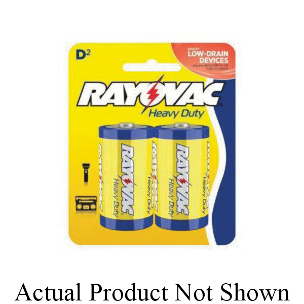 Standard Battery, Heavy Duty, Zinc Carbon Chemical System, 1.5 V Nominal, 4.5 Ah Nominal, D Battery, Flat Terminal, Steel Case, For Use With: Portable Radios, Smoke Detectors, Calculators, Clocks, Toys and Remote Control Units, 34.2 mm Dia x 61.5 mm